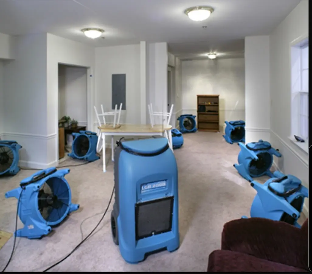 Air movers and dehumidifier setup for Water Extraction & Removal in Watsonville